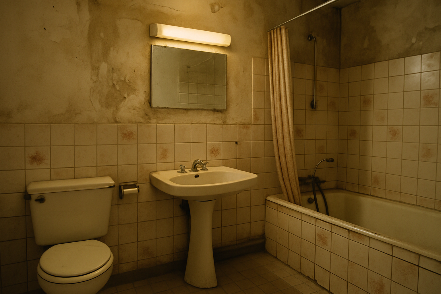 Création d'une salle de bains contemporaine - Avant rénovation
